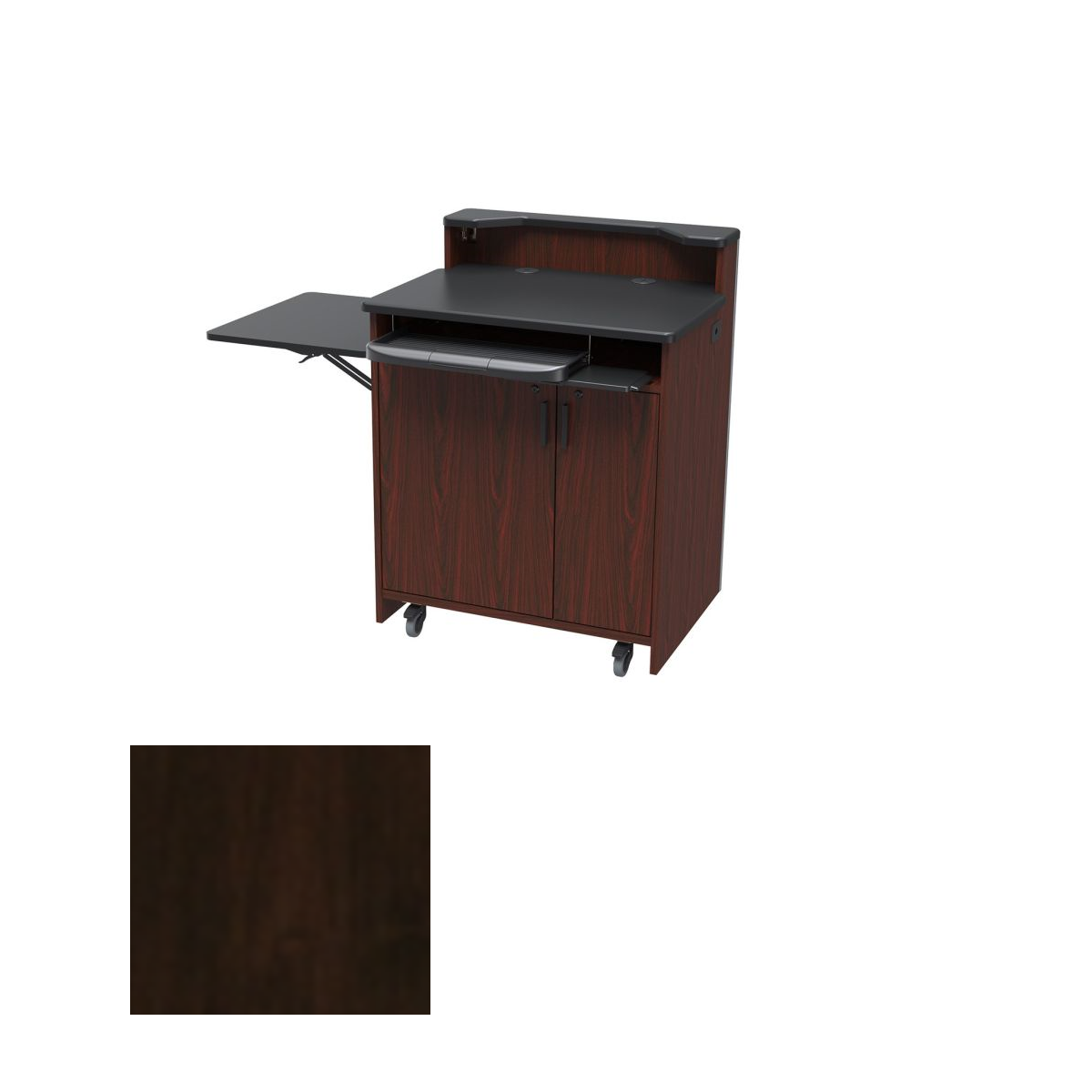 PD3009 CHL Teaching Podium with Folding Shelf, Cherry Hill Plank