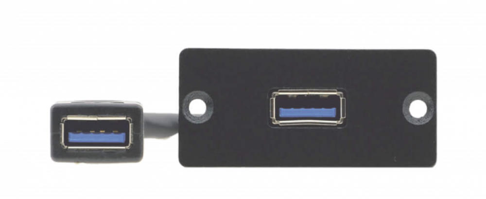 WU-3AA(B) USB 3.0 (A/A) Wall Plate Insert — Black