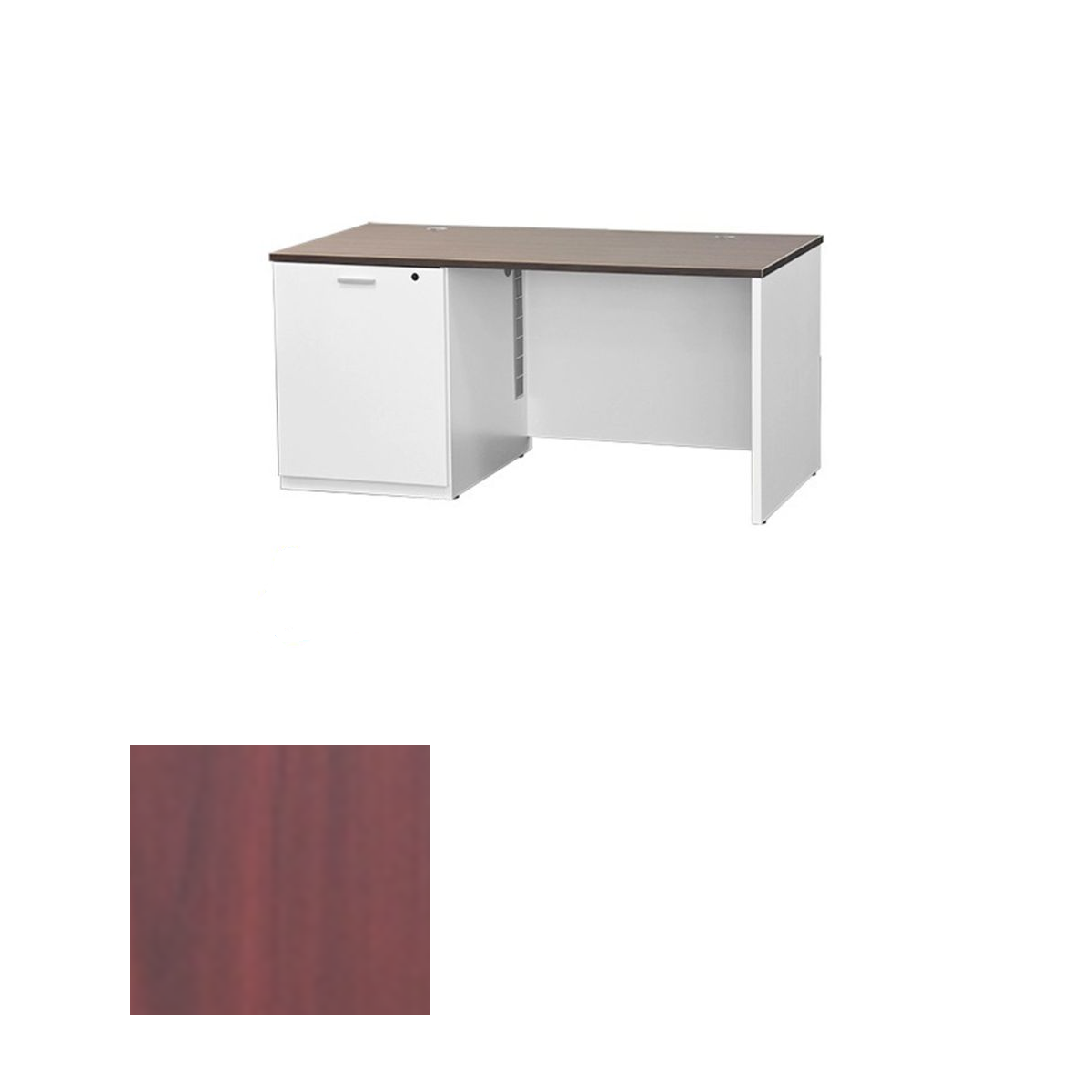 DSYZ6030RK-L BWL Multi-Functional Desk, Rack on Left Side, Brazilian Walnut