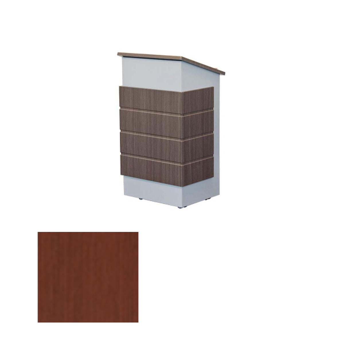 LEXYZ26 CLT Modern Elegant Mobile Lectern, Clove