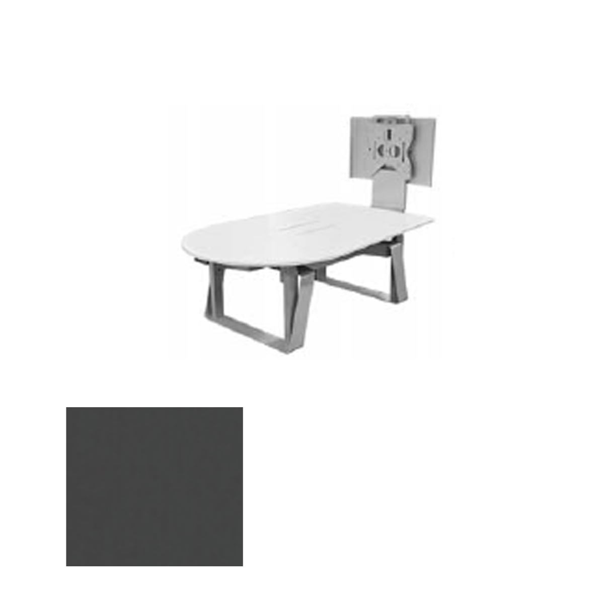 TLF4X6-B SGT Sit/Stand Collaboration & VC Table, Shark Grey