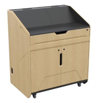 PDX20 FMT High Tech Podium with Pocket Doors, Fusion Maple