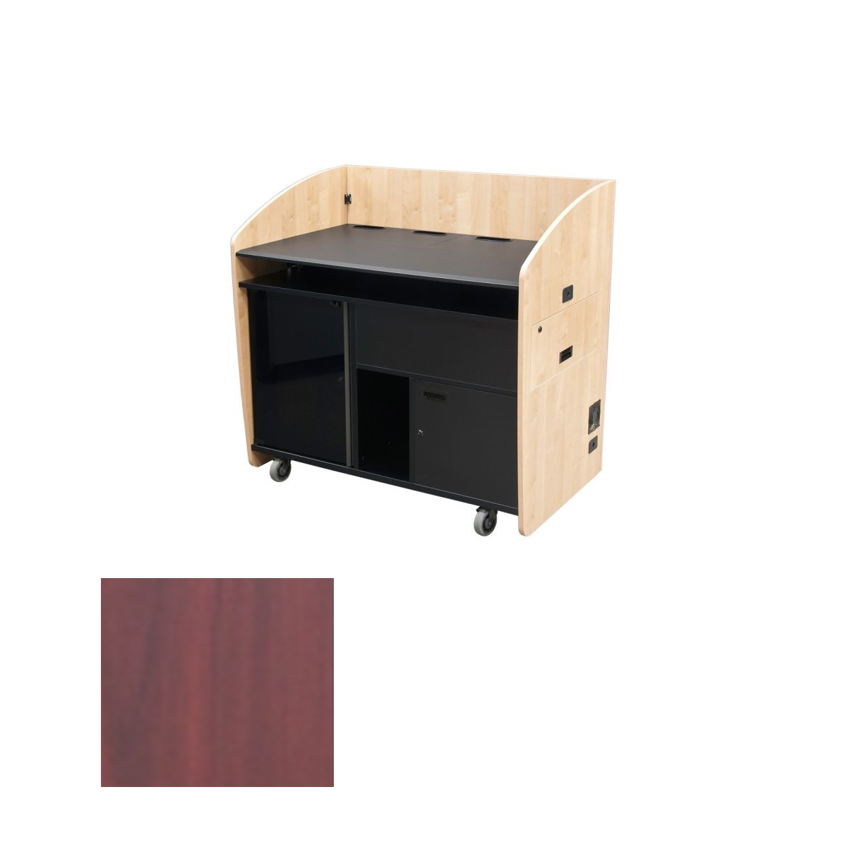 PD4501 BWL Large Multimedia Podium, Brazilian Walnut