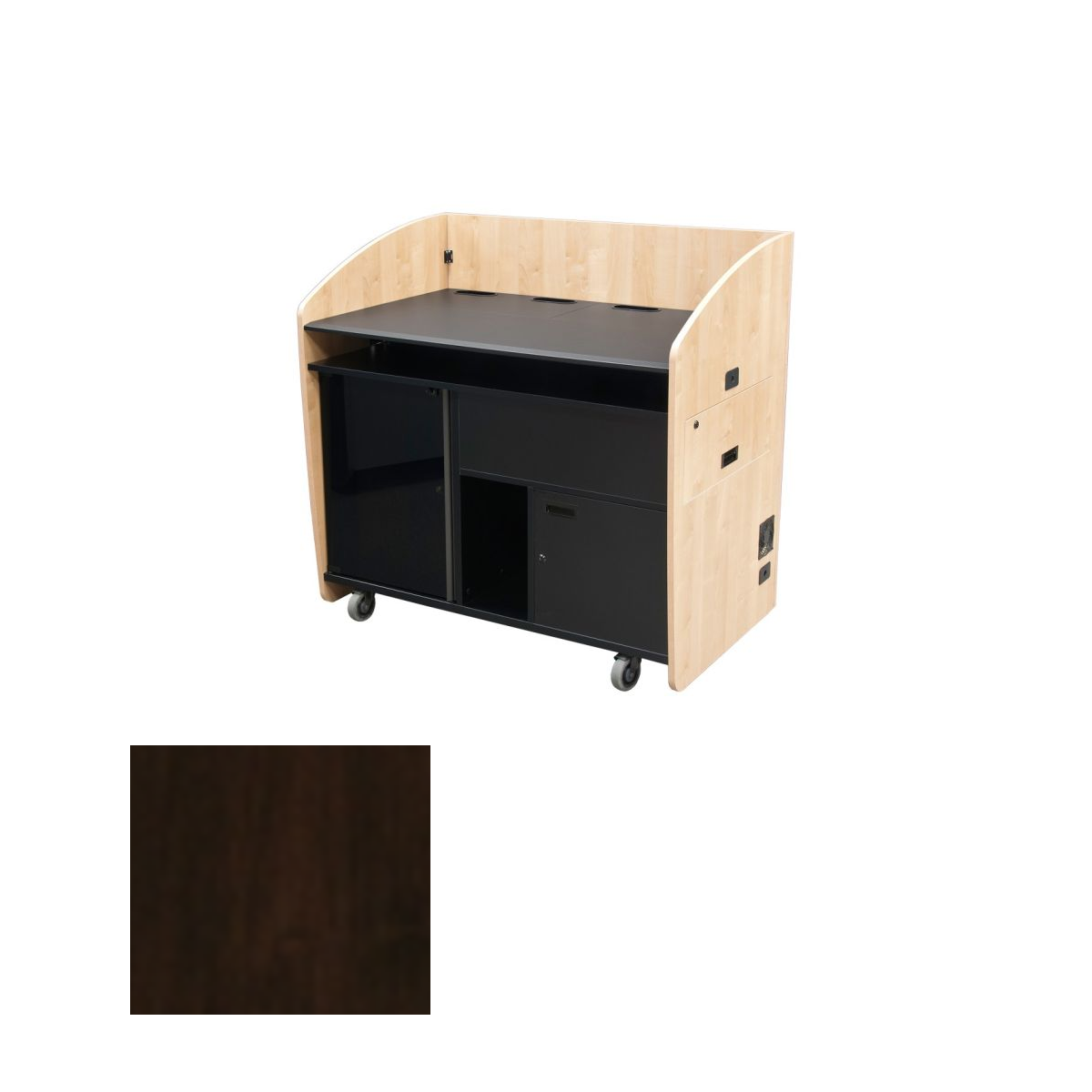 PD4501 CHL Large Multimedia Podium, Cherry Hill Plank