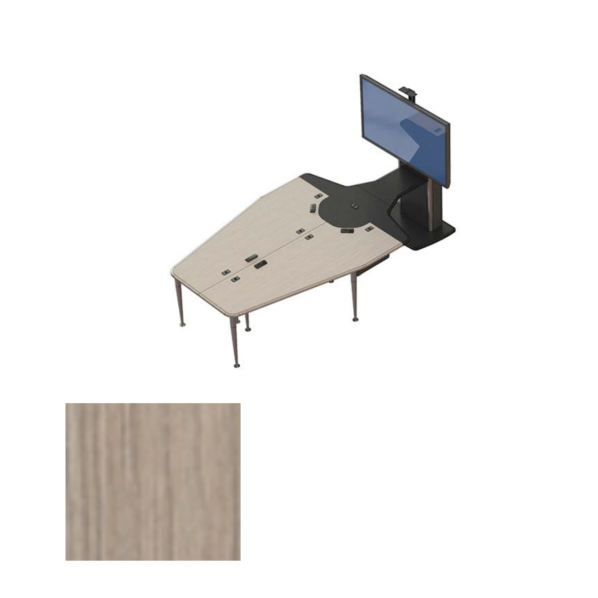 VC-TABLE T1 PACKAGE ART Video Conference Table + 1x TP800 Monitor Stand