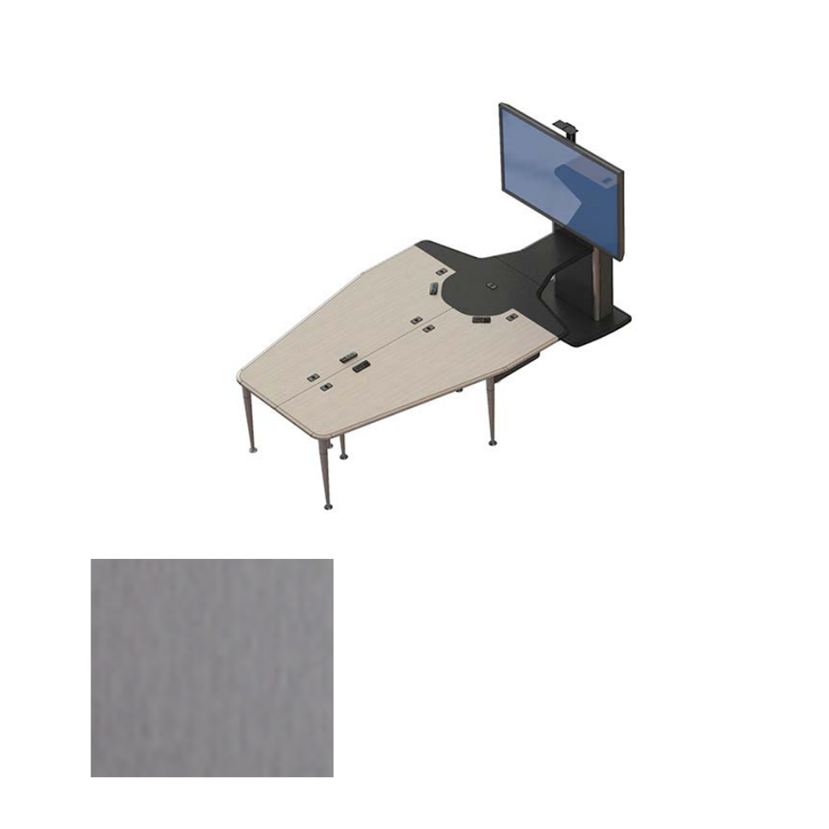 VC-TABLE T1 PACKAGE BAT Video Conference Table + 1x TP800 Monitor Stand