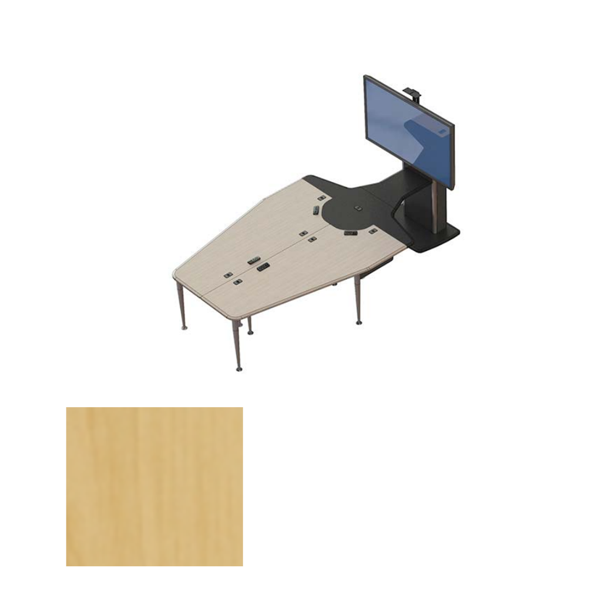 VC-TABLE T1 PACKAGE FMT Video Conference Table + 1x TP800 Monitor Stand