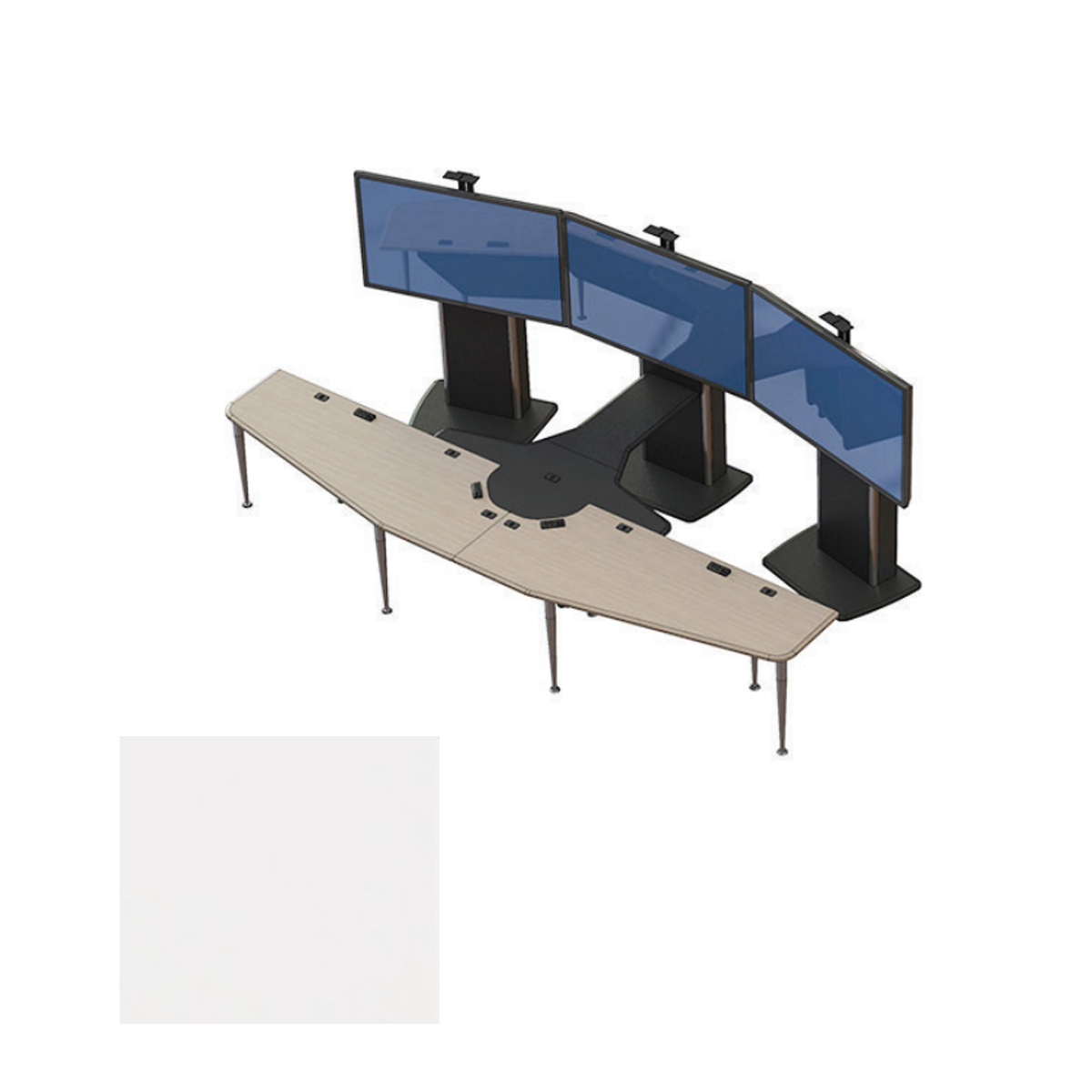 VC-TABLE T2 PACKAGE CWT Video Conference Table, Crystal White