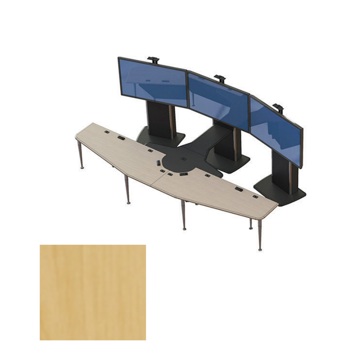 VC-TABLE T2 PACKAGE FMT Video Conference Table, Fusion Maple