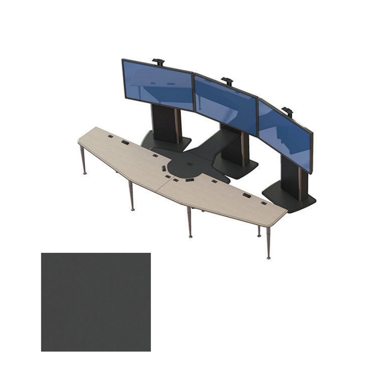 VC-TABLE T2 PACKAGE SGT Video Conference Table, Shark Grey