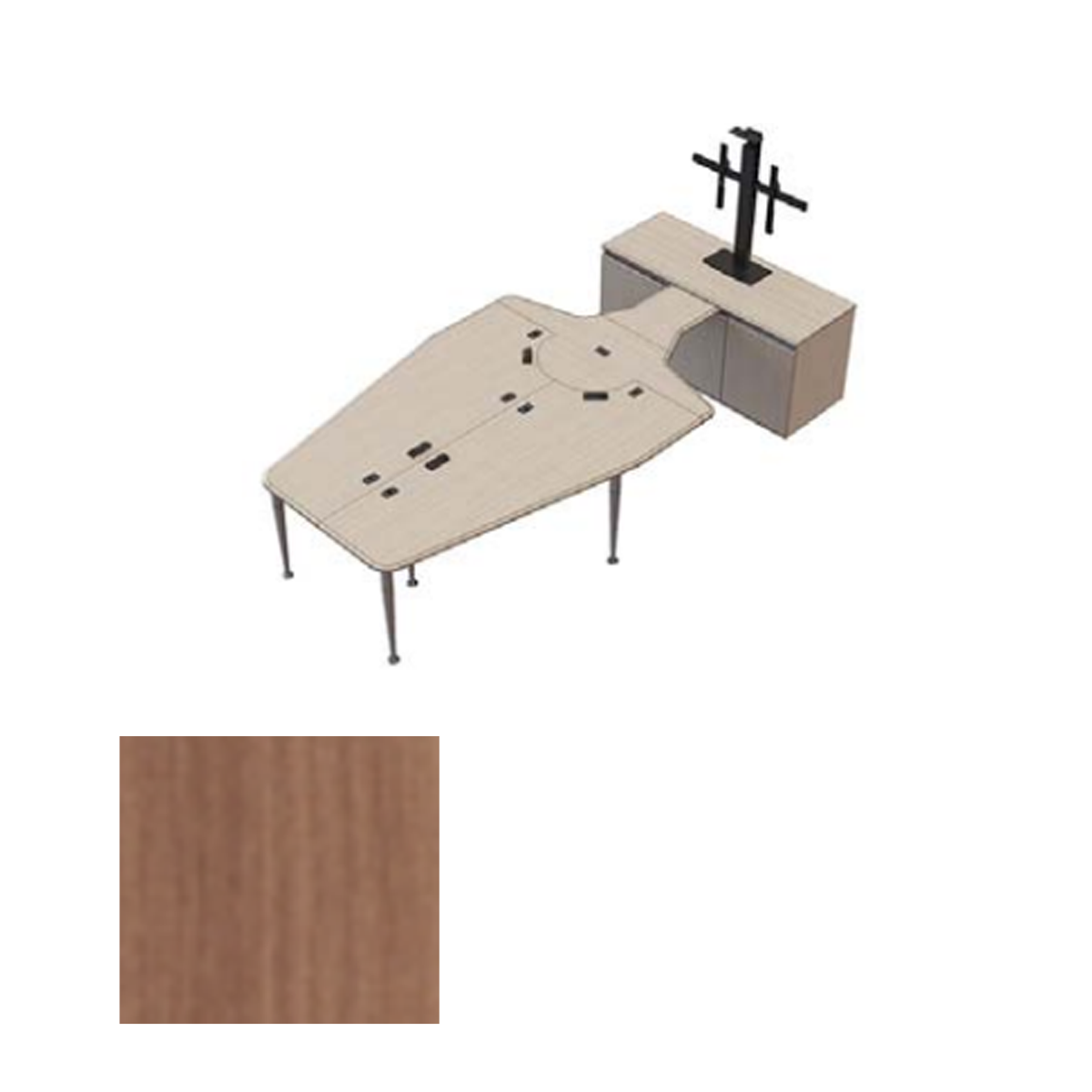 VC-TABLE T3 PACKAGE RCT Video Conference Table, River Cherry