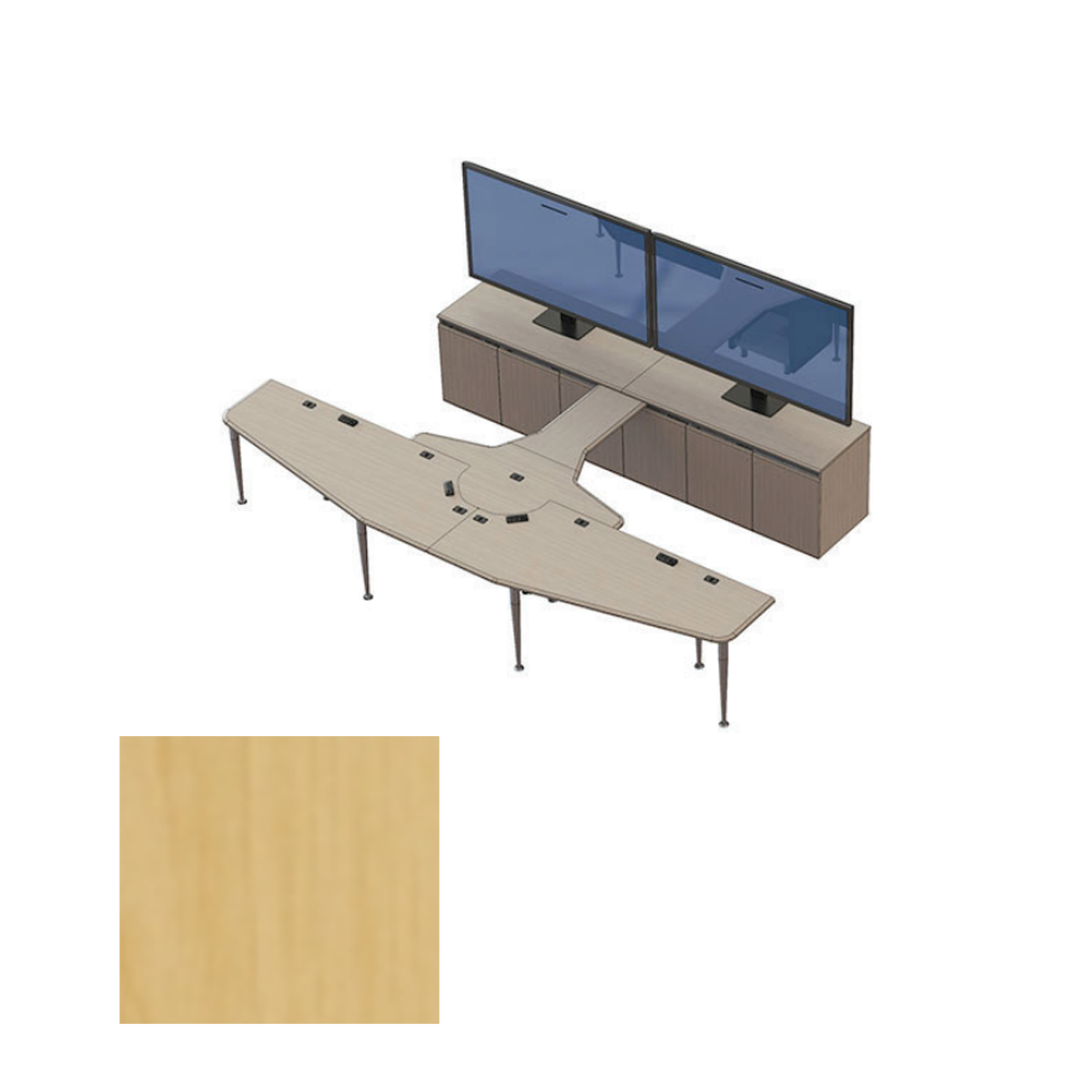 VC-TABLE T4 PACKAGE FMT Video Conference Table, Fusion Maple