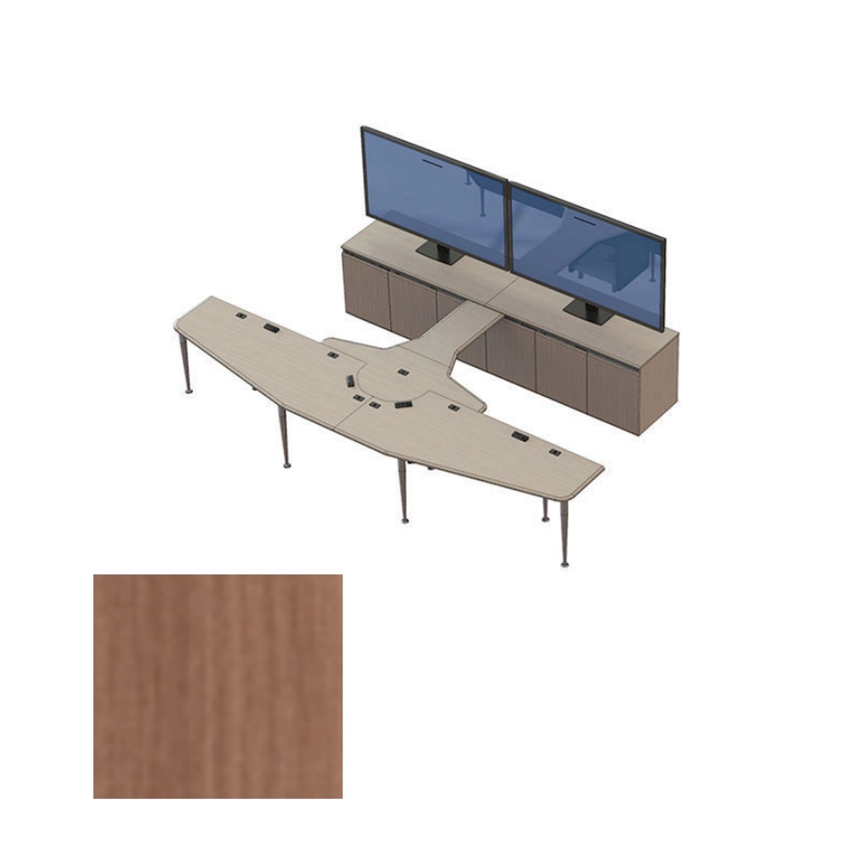 VC-TABLE T4 PACKAGE RCT Video Conference Table, River Cherry