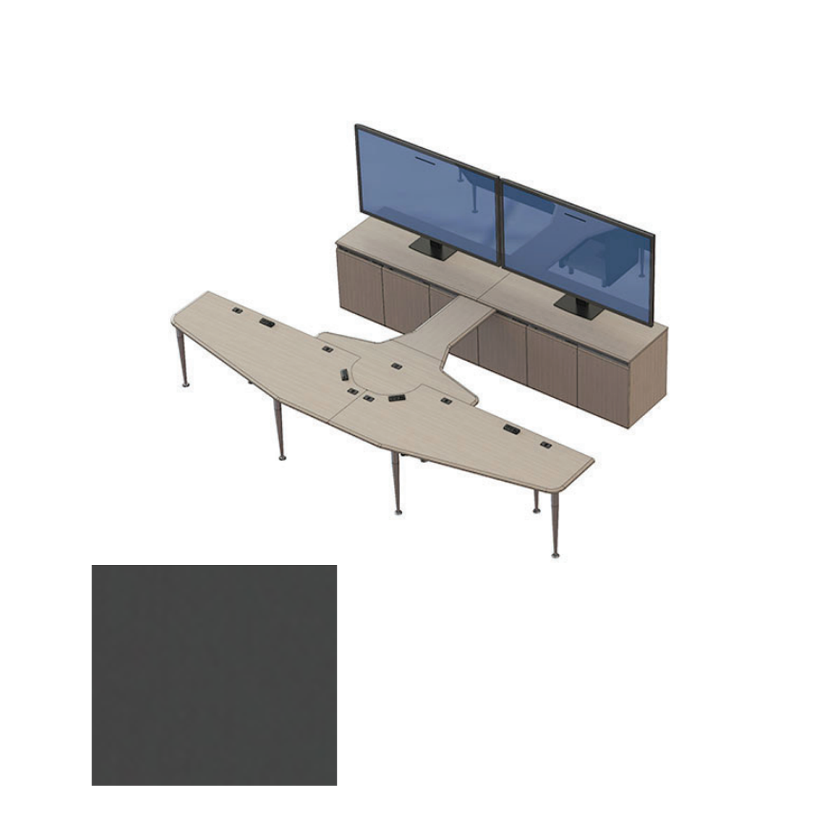 VC-TABLE T4 PACKAGE SGT Video Conference Table, Shark Grey