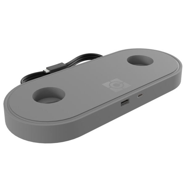D2US-NA Koncis USB Charging Hub for Koncis Dual Monitor Arm, Silver