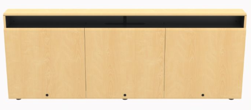 CR3-WM FMT Triple Rack Wall Mounted Credenza, Fusion Maple