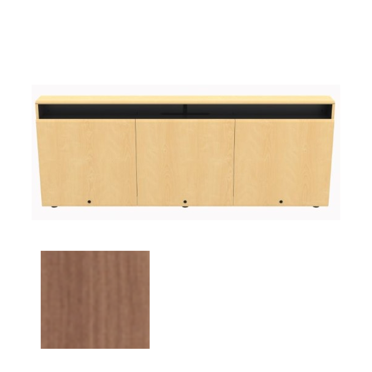 CR3-WM RCT Triple Rack Wall Mounted Credenza, River Cherry