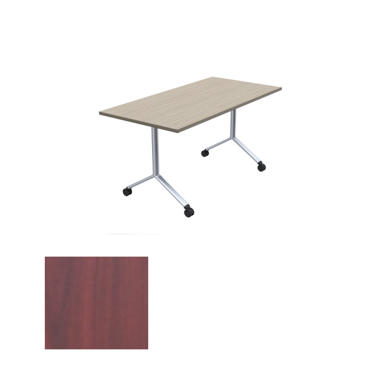 DFYZ6424 BWL Folding Training Desk (62" X 24"), Brazilian Walnut