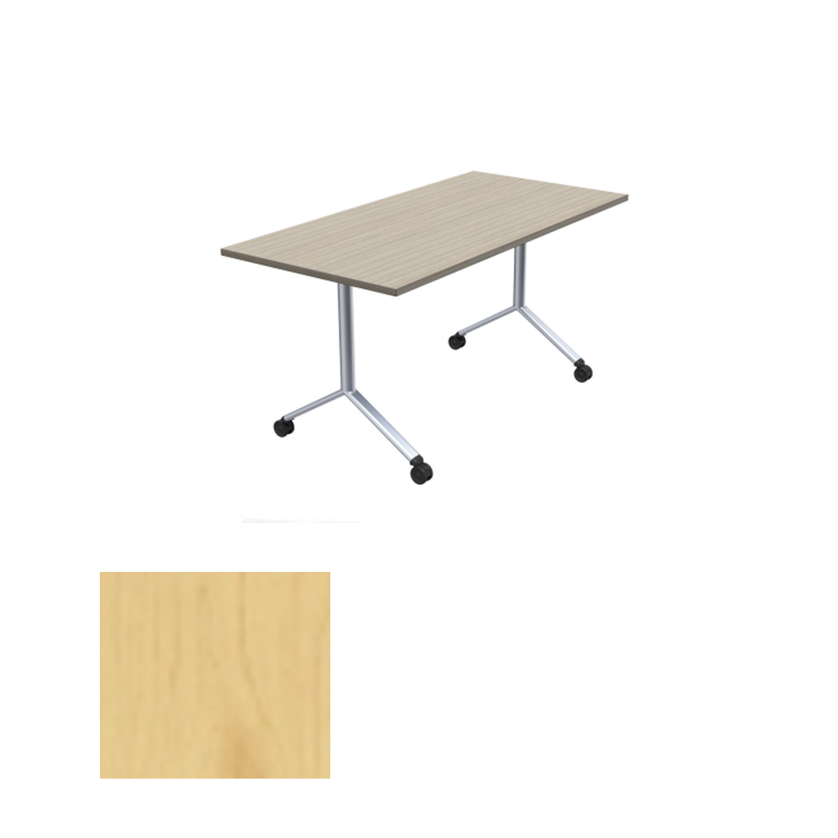 DFYZ6424 MPL Folding Training Desk (62" X 24"), Maple