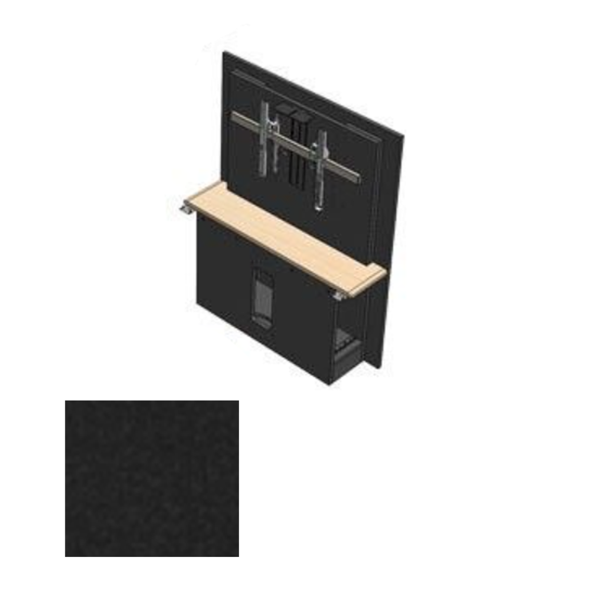 526RW-XL EBT T526 Table - Section with Single XL Monitor Mount, Ebony