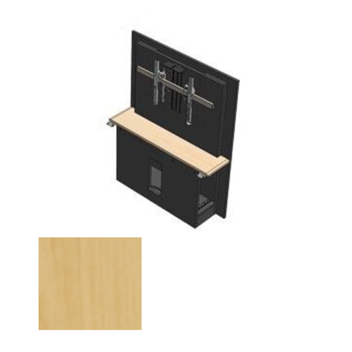 526RW-XL FMT T526 Table - Section with Single XL Monitor Mount, Fusion Maple