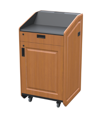 LEX31-W HCT Multimedia Lectern - Wedge Top, Hayward Cherry