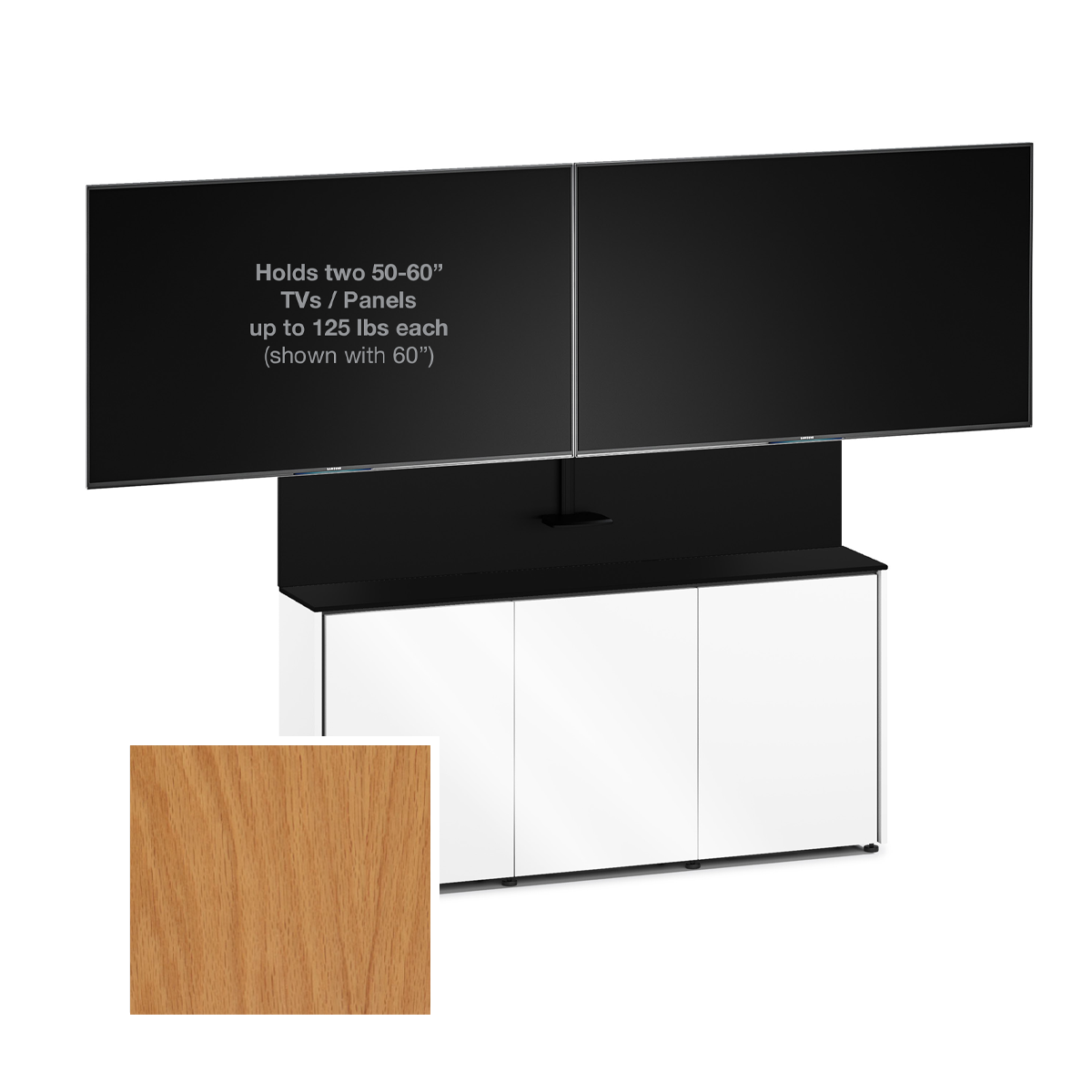 D1/337AM2/SN/SO 3 Bay, Dual Monitor Low-Profile, Wall Cabinet, Sienna / Spiced Oak