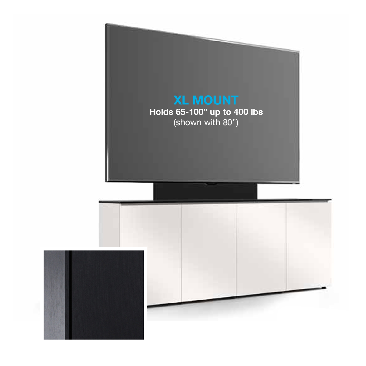 D1/347AMXL/SN/BO 4 Bay, Single XL Monitor Low-Profile, Wall Cabinet, Sienna / Black Oak