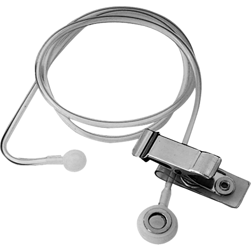 ET-3 Straight acoustic eartube with clothing clip for use with earmold or eartip