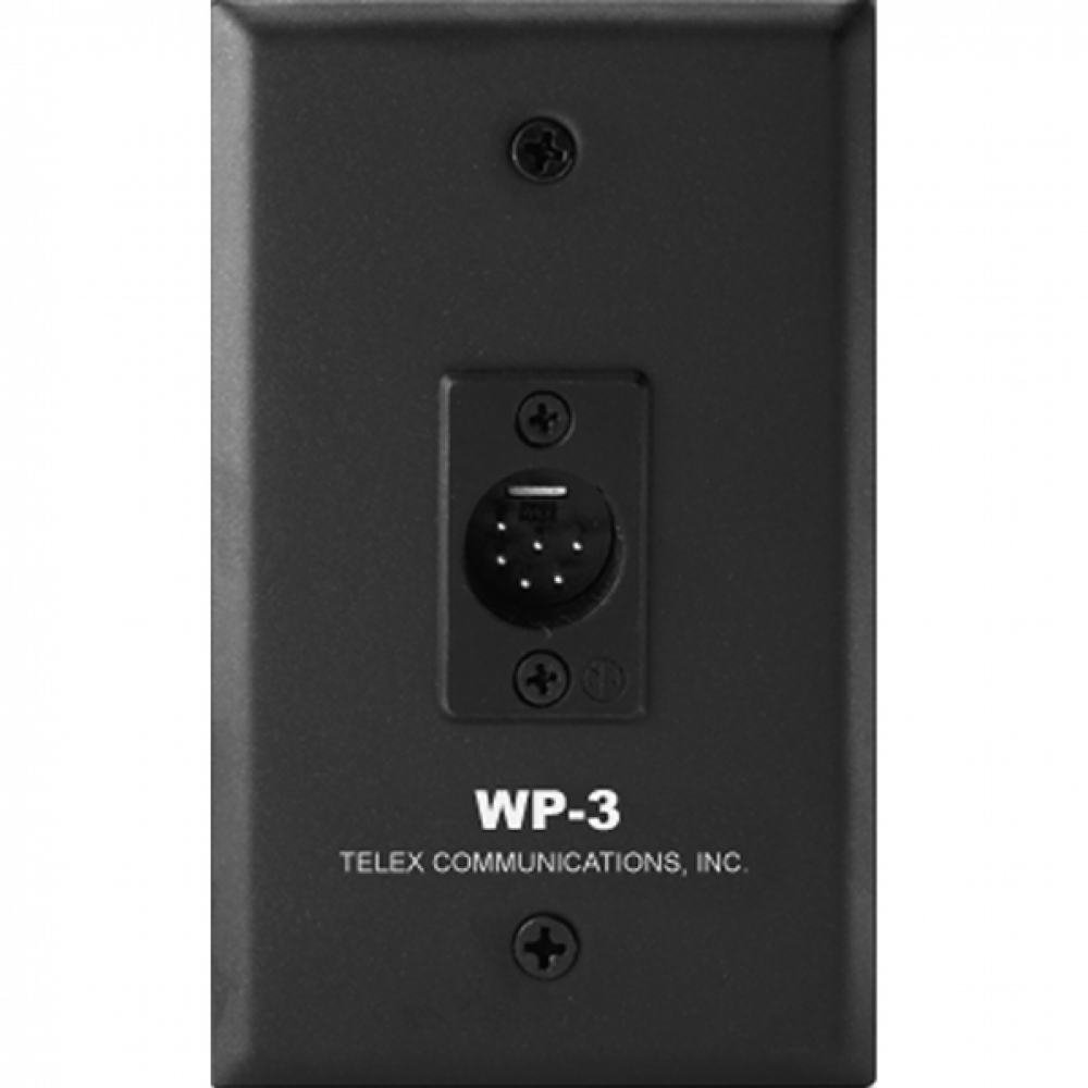 WP-3 Wall Plate, Two Channel, 6-pin XLR
