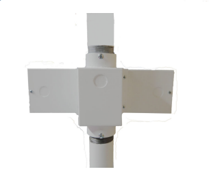 NB-12X10DPM-W 12 x 10 Inch (in) Pole or Unistrut Utility Shelf Double Pole Mount with Receptacle
