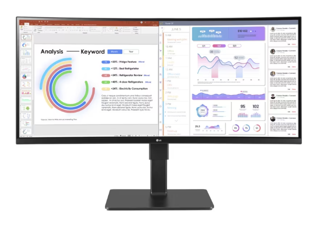 34'' WQHD UltraWide Curved Monitor with Built-in Speakers, & USB Type-C