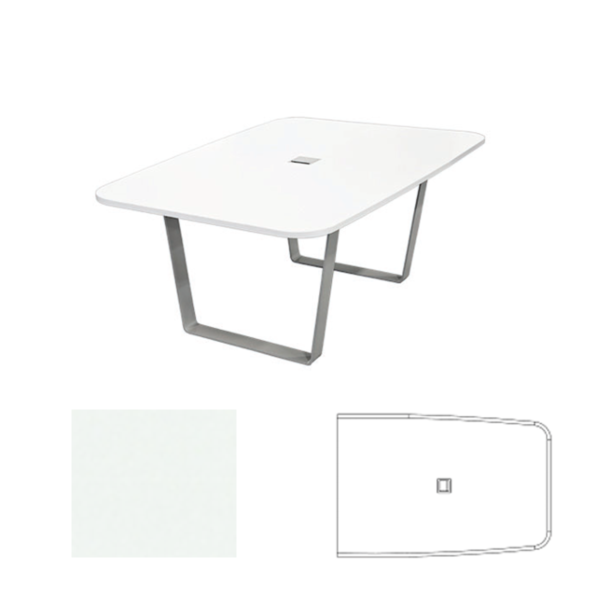 TCYZ47S-T WHL Collaboration/Video Conference Table, White