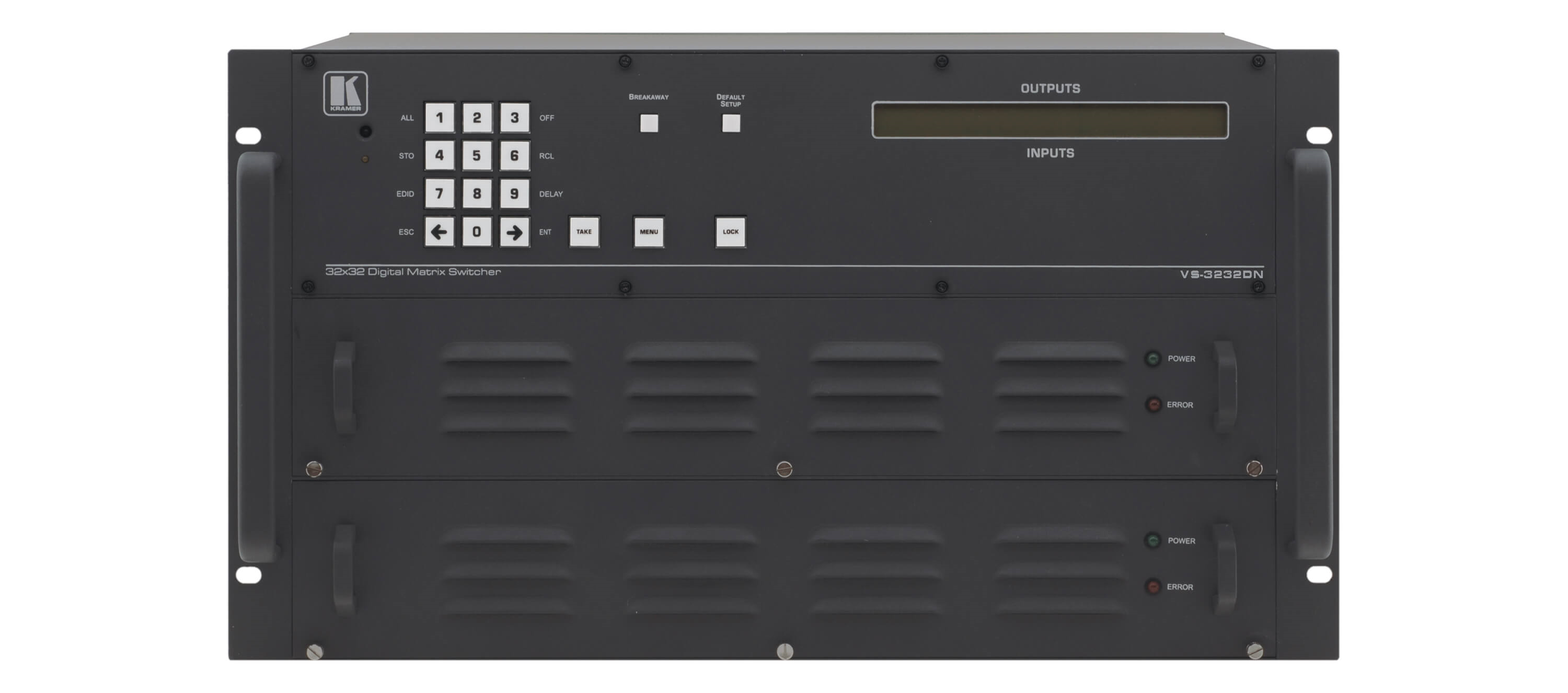 VS-3232DN-EM/STANDALONE 4x4 to 32x32 Modular 4K60 4:2:0 Multi–Format Managed Digital Matrix Switcher