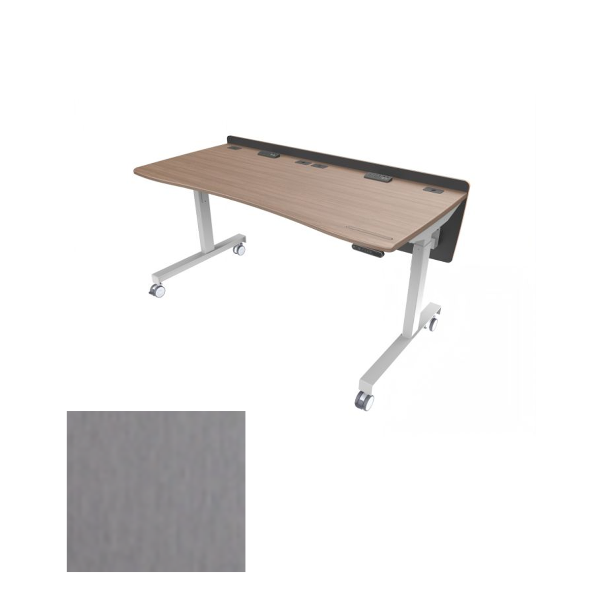 DS6330-LFT BAT Electric Lift Sit/Stand Desk, Brushed Aluminum