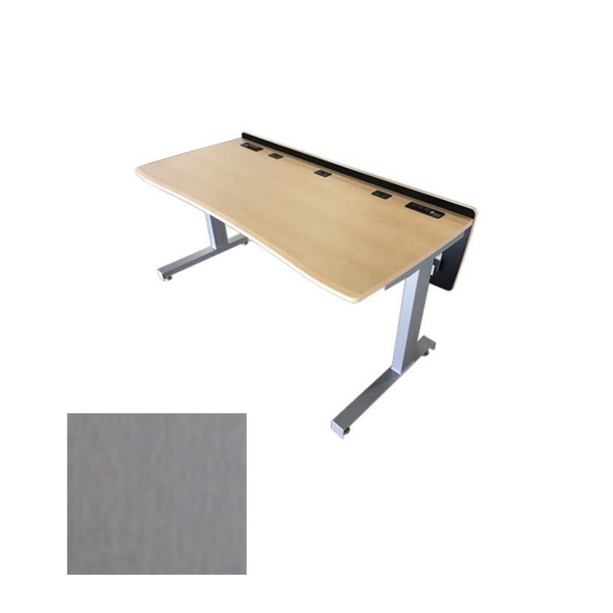 DS6330S-FX BAT Training Desk Single User, Brushed Aluminum