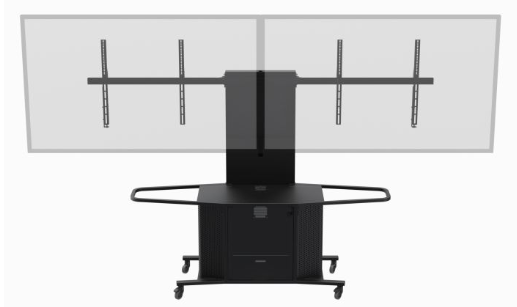 MC1000-XLD Mobile Metal Cart with TV Mount