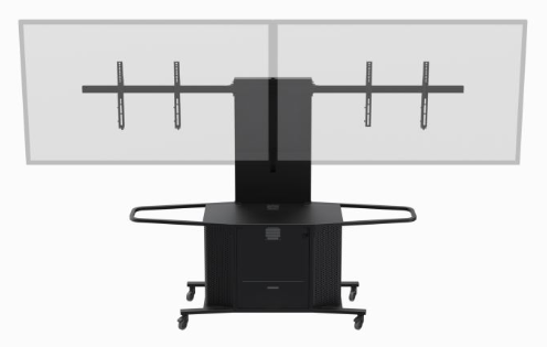 MC1000-D Mobile Metal Cart with TV Mount