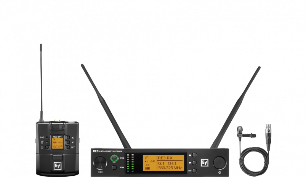RE3-BPCL-5L UHF Wireless Set Featuring CL3 Cardioid Lavalier Microphone (5L Band / 488-524MHz)