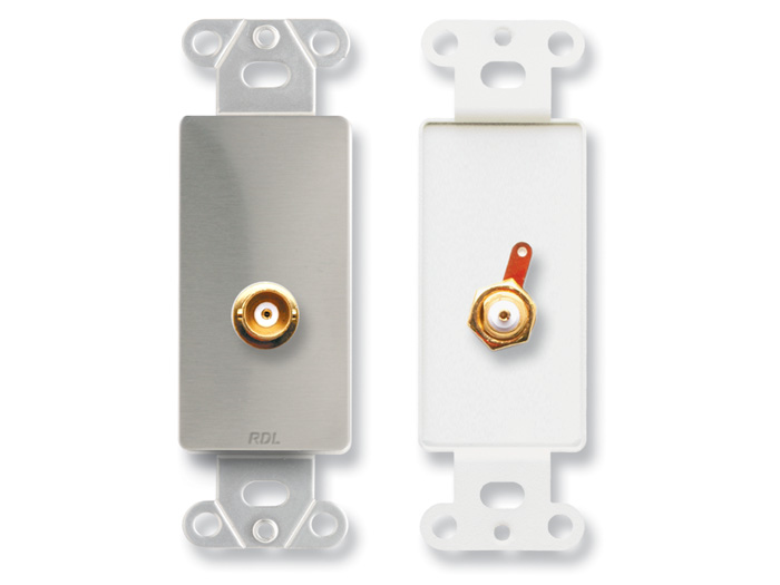 DS-BNC BNC Jack on Decora Wall Plate - Solder type - Stainless steel