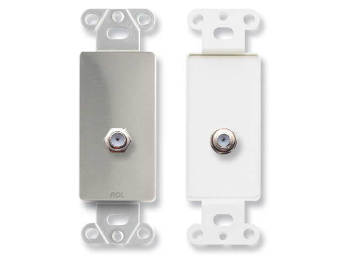 DS-F Double Type F Jack on Decora® Wall Plate - Stainless steel