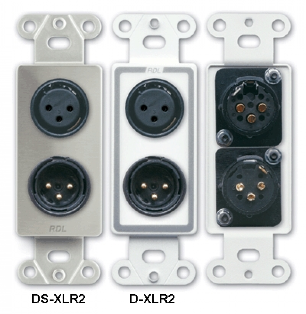 DS-XLR2 XLR 3-pin Female & 3-pin Male on Decora® Wall Plate