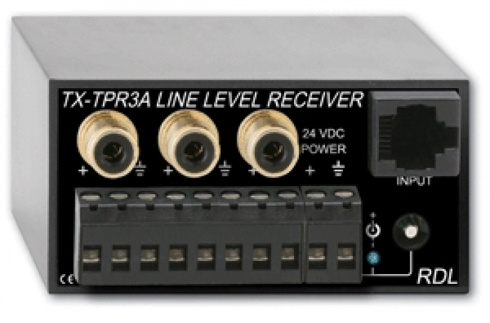 TX-TPR3A Active Three-Pair Receiver - Twisted Pair Format-A - Balanced Line Outputs