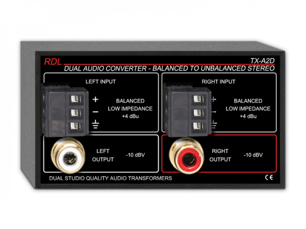 TX-A2D Dual Audio Converter - Balanced to Unbalanced