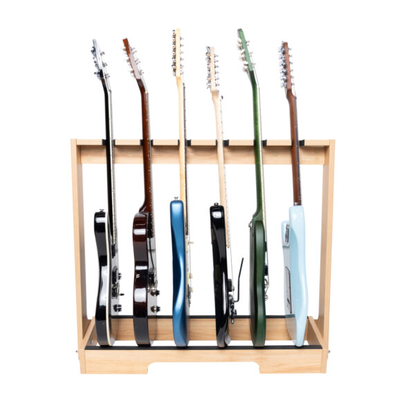GFW-GTR-WD6RK-MPL Frameworks Wooden Guitar Rack for Up to 6 Guitars - Maple