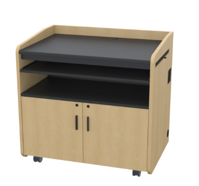 PD3008 FMT Flat Top Multimedia Podium, Fusion Maple