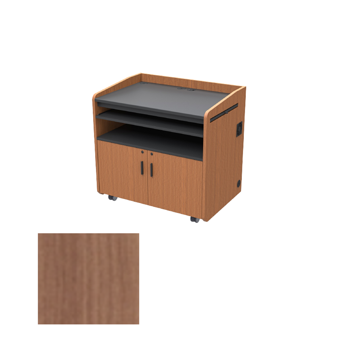 PD3008 RCT Flat Top Multimedia Podium, River Cherry