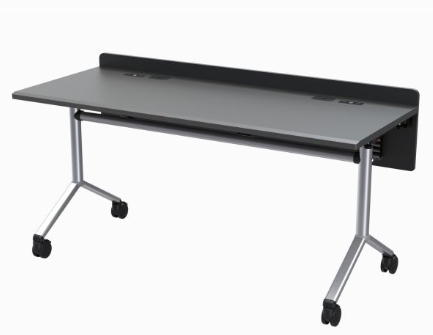 MFT6024-2P BAT Modular Folding Table System - 2 Person Table/Desk, Brushed Aluminum