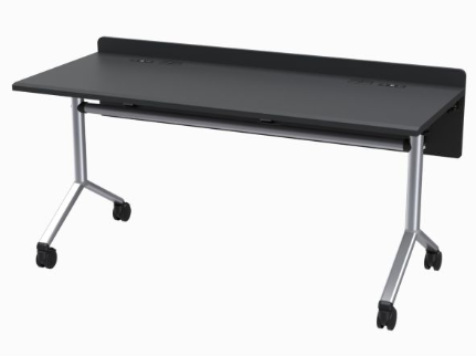 MFT6024-2P EBT Modular Folding Table System - 2 Person Table/Desk, Ebony