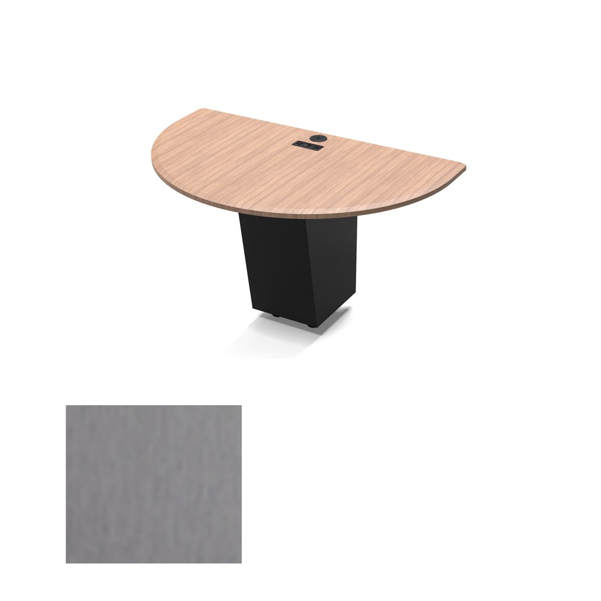 526HR BAT Table - Front Section Only - Half Circle (Seats 3), Brushed Aluminum